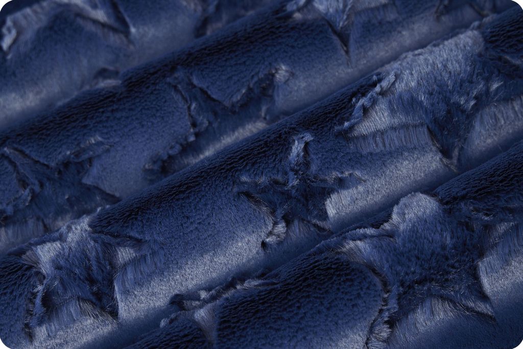 Shannon Fabrics - Luxe Cuddle Stars Navy - 58"/60" Wide -  LCSTARS / NAVY