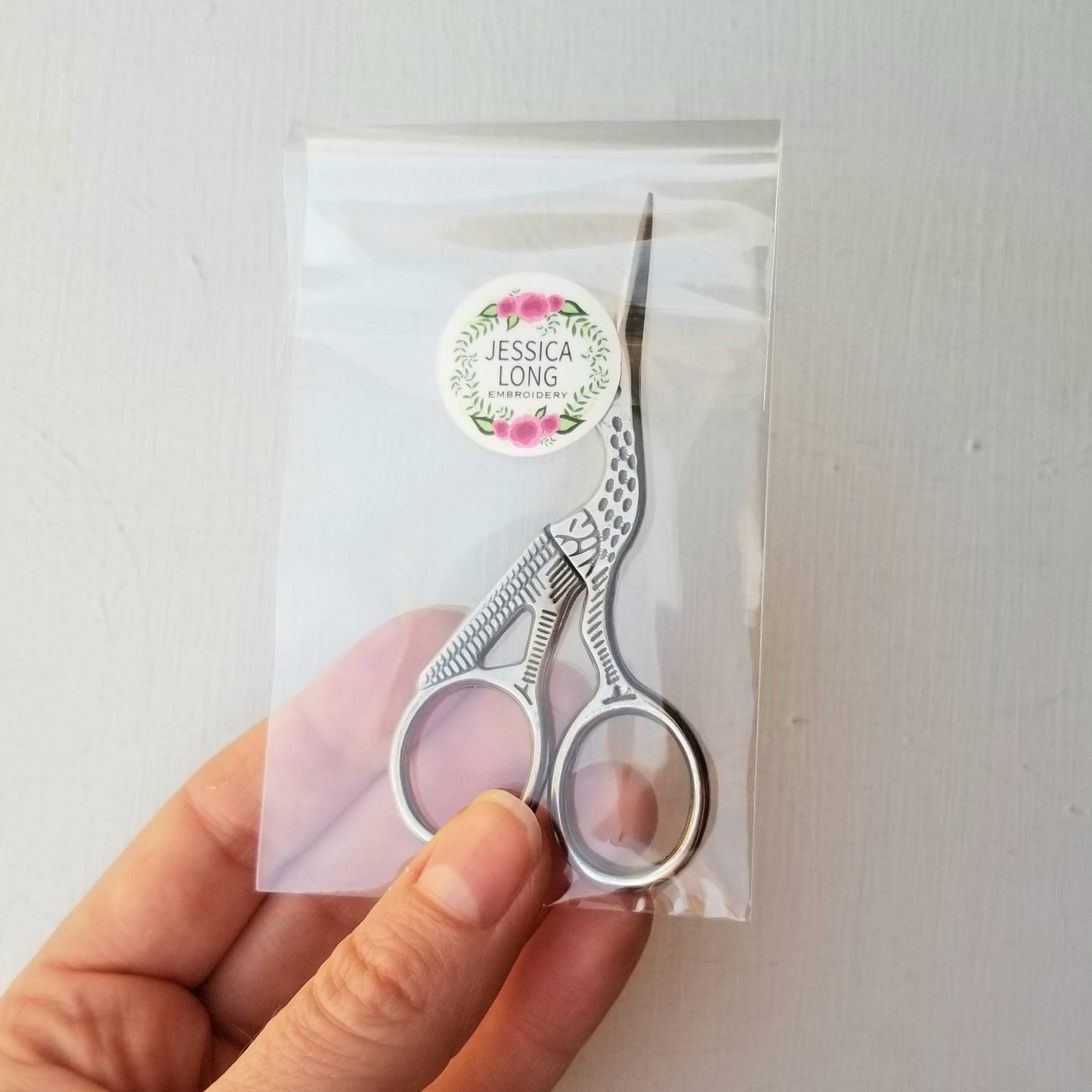 Jessica Long Classic Stork Hand Embroidery Scissors