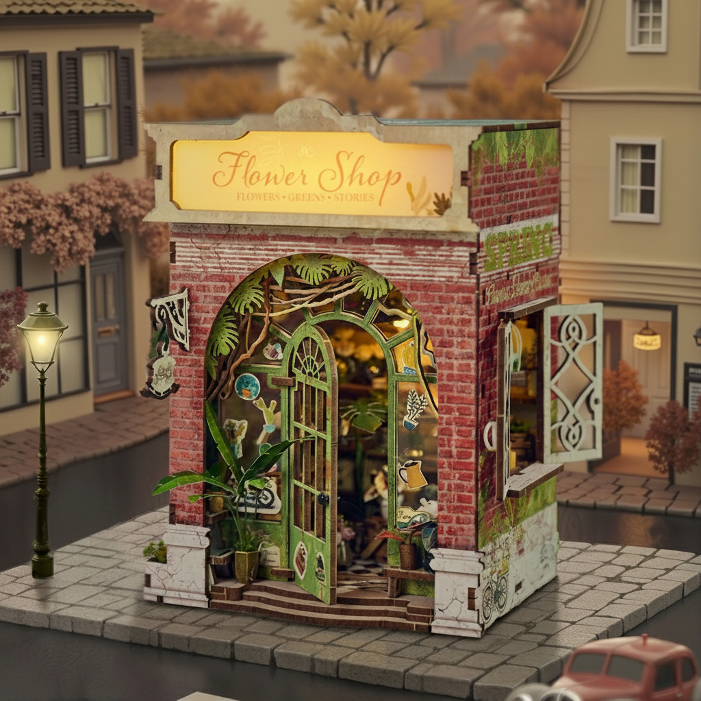 Hands Craft DIY Book Nook Kit: Flower Shop