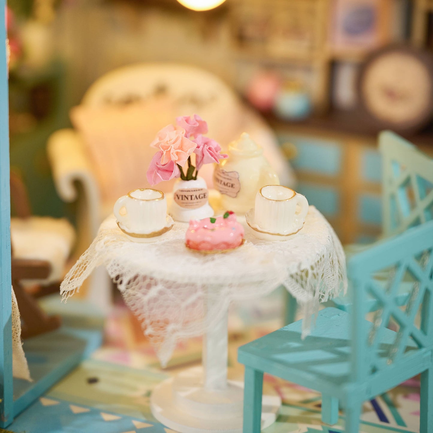 Hands Craft DIY Miniature House Kit: Tea Loft Cottage