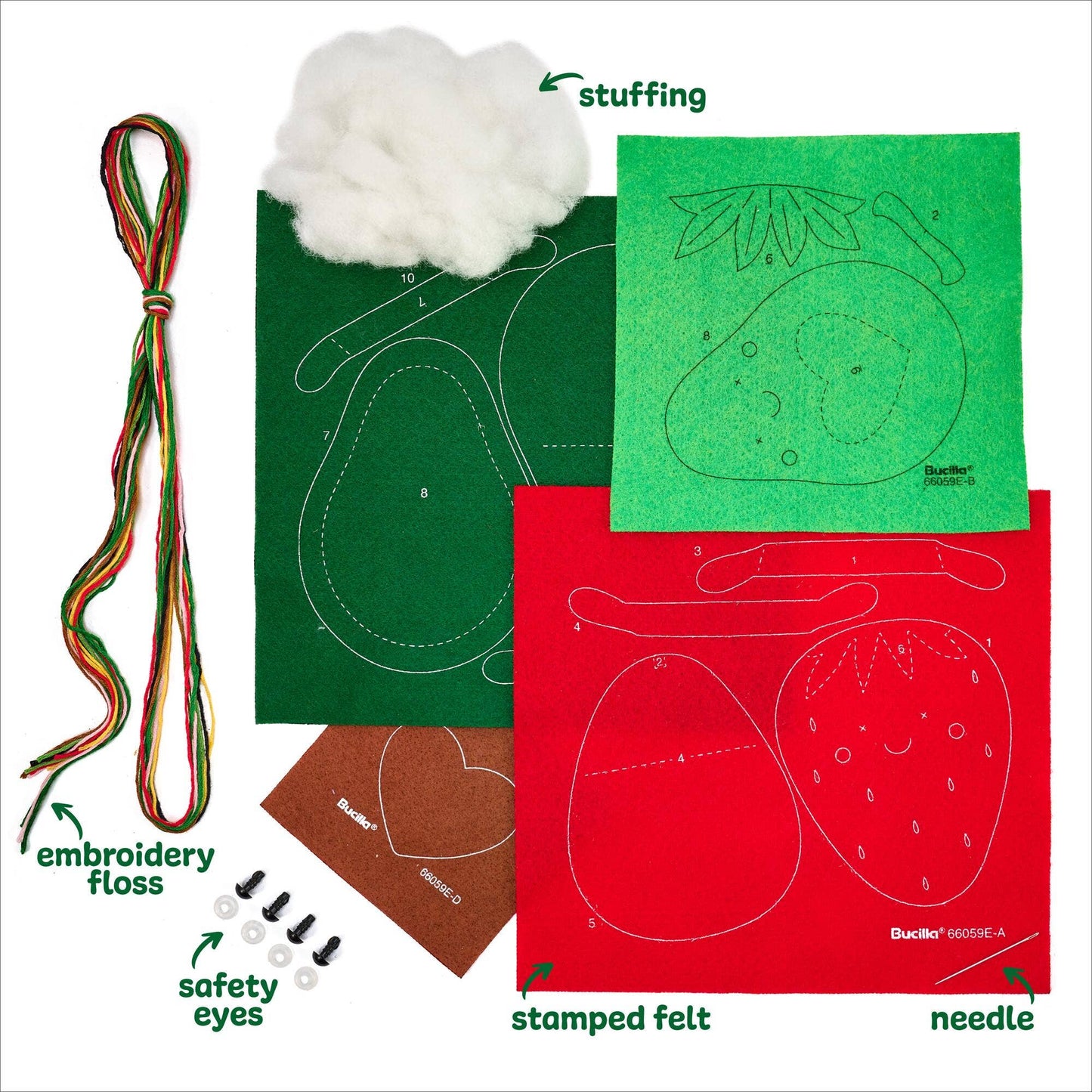 Bucilla ® Felties Kit - Super Foods Strawberry & Avocado