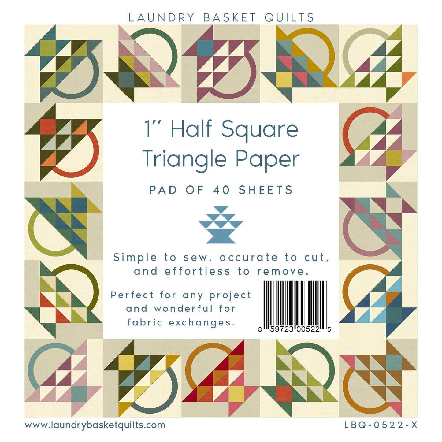 Laundry Basket Quilts - 1" Finished Triangle Paper - 5" x 5" fabric