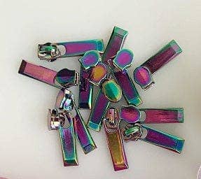 Sew Hungry Hippie - White Rainbow Coil Zipper with Iridescent Pulls - 3 Yards