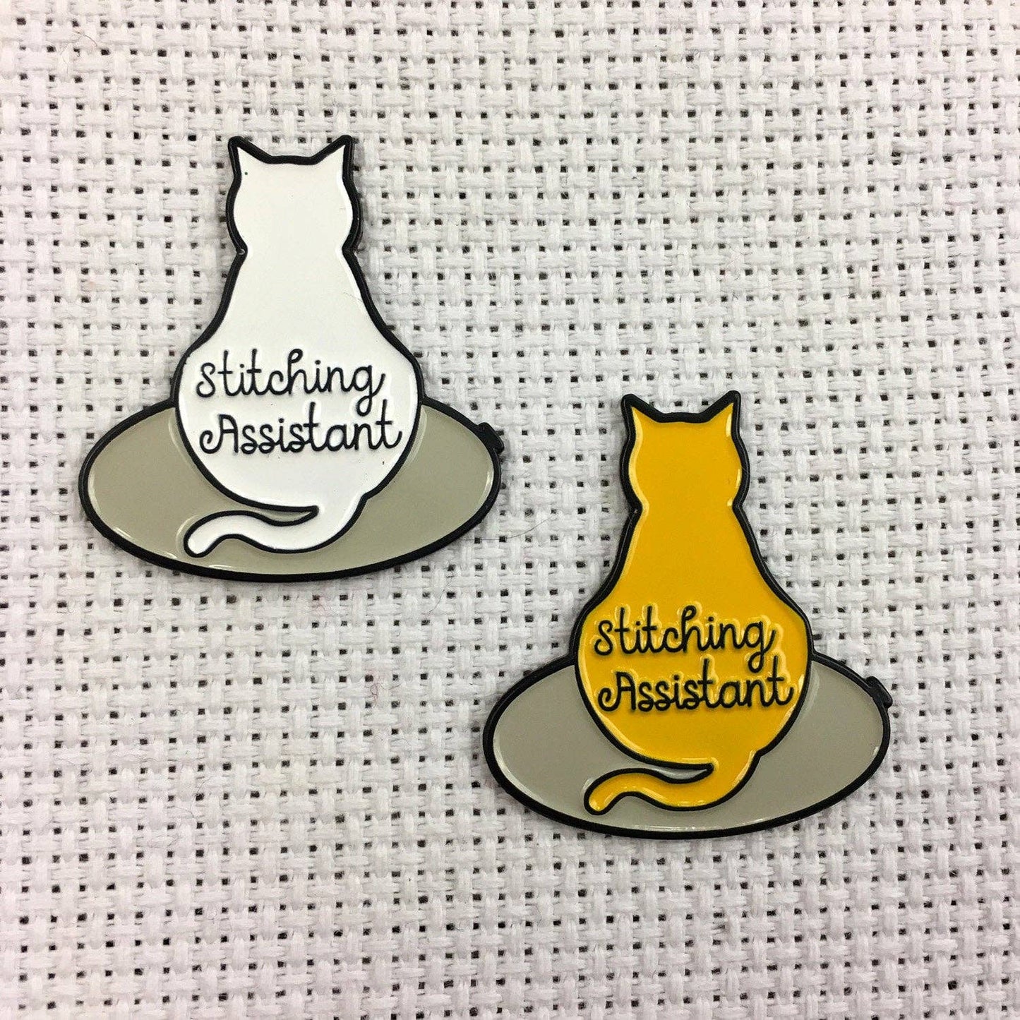 Stitching Assistant Kitty Needle Minders - Black OR Orange Cat - 1 Needle Minder - Choose Color!