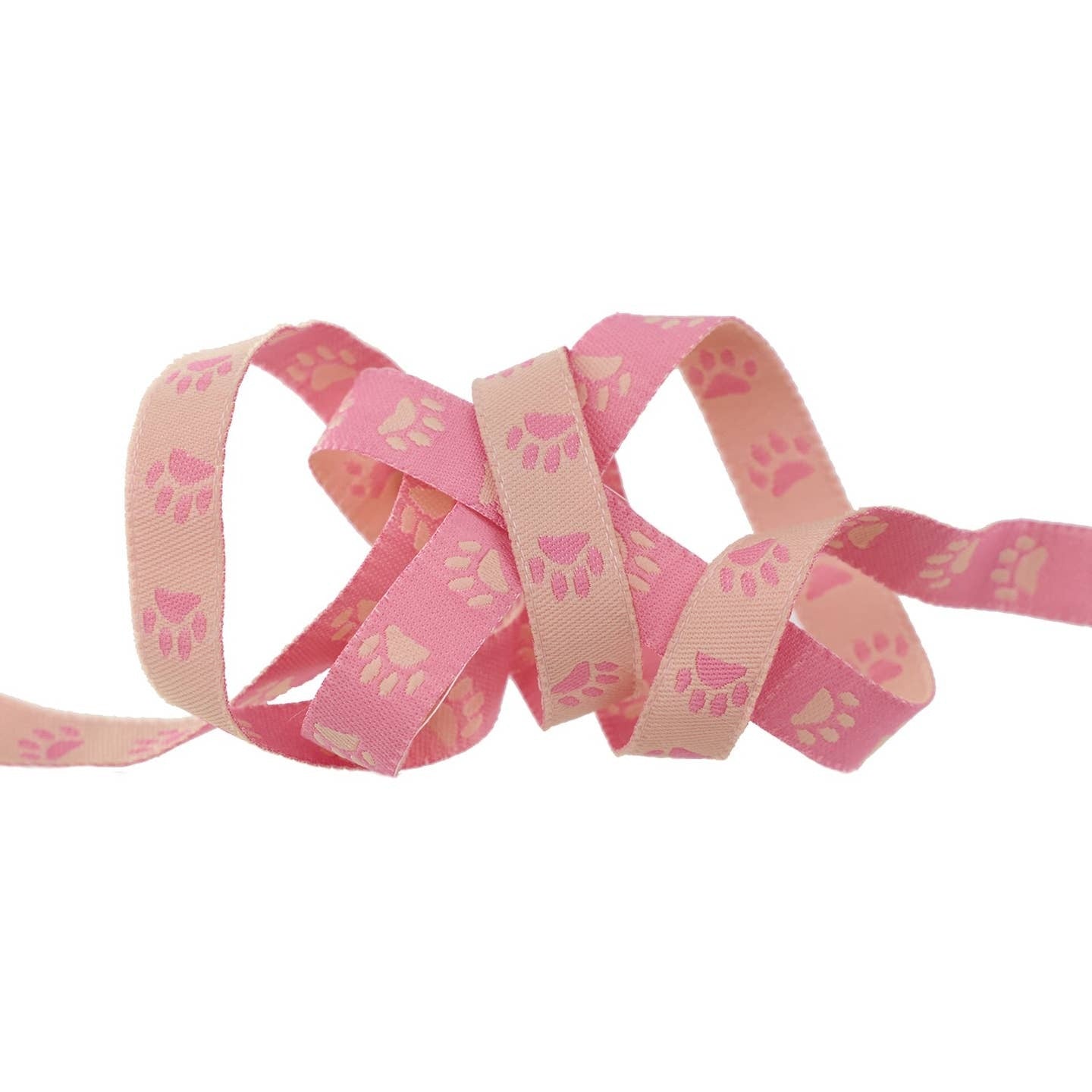 Renaissance Ribbons - Dog Park By Sarah Watts - Paws on Pink - 3/8" Ribbon - By The Yard