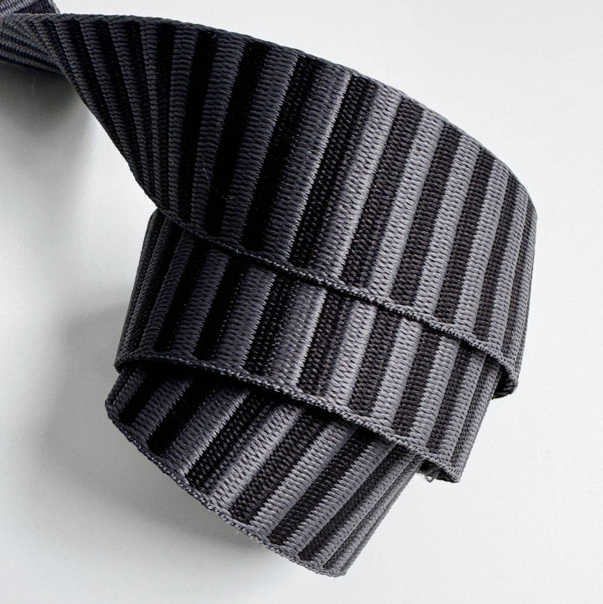 Sew Hungry Hippie Charcoal Jacquard Woven Stripes Webbing – 1.5" Wide - By the Yard