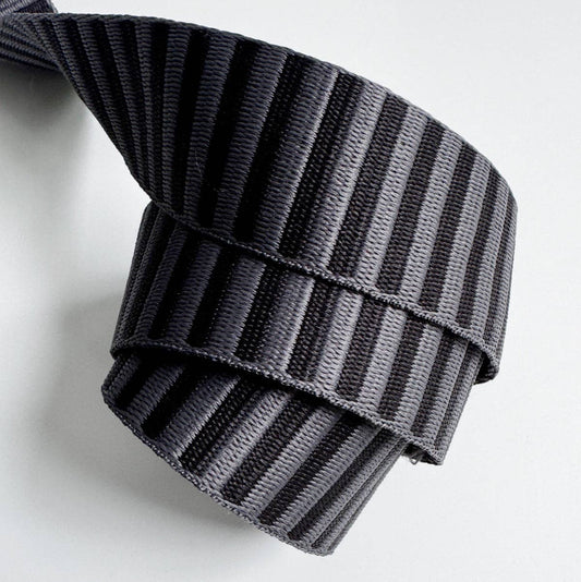 Sew Hungry Hippie Charcoal Jacquard Woven Stripes Webbing – 1.5" Wide - By the Yard