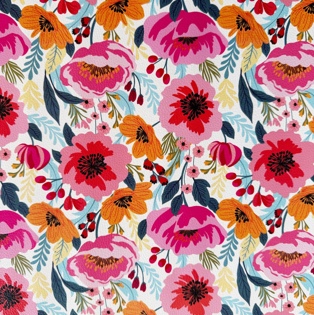 Sew Hungry Hippie - Poppy Punch Vinyl - 18" x 54" Precut Roll