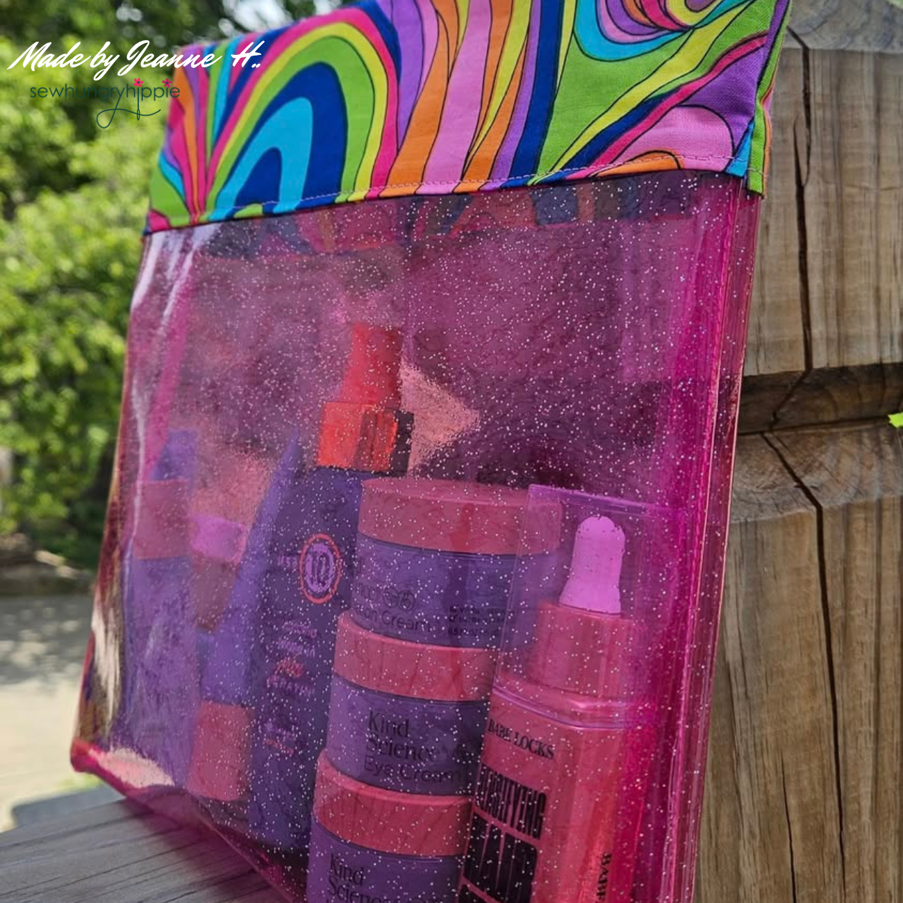 Sew Hungry Hippie - Hot Pink Clear Glitter Vinyl