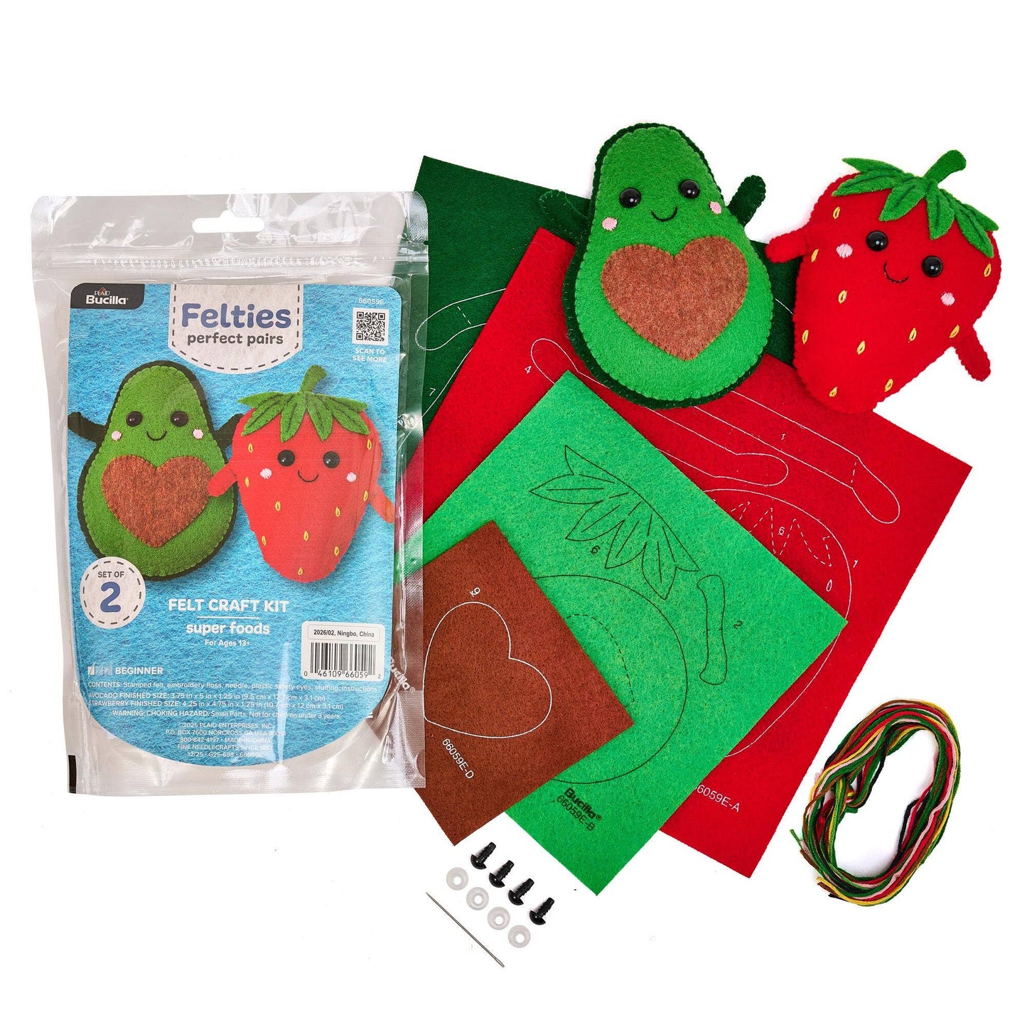 Bucilla ® Felties Kit - Super Foods Strawberry & Avocado