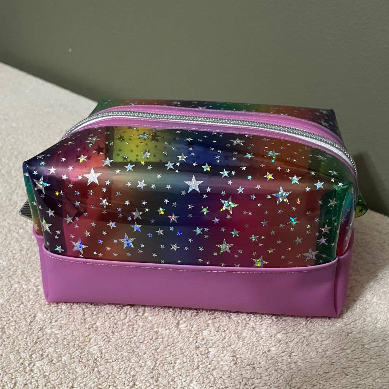 Sew Hungry Hippie - Rainbow Glittery Stars TPU Vinyl Fabric - 18" x 54" Precut