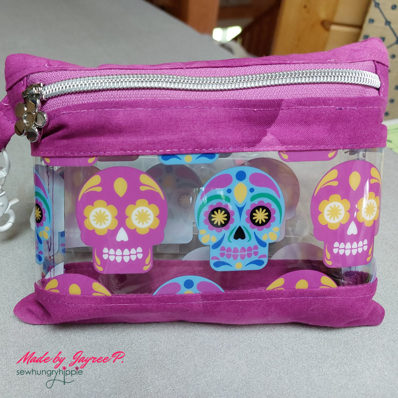 Sew Hungry Hippie Sugar Skulls Clear TPU Vinyl - Pre-Cut 18” x 56” Roll