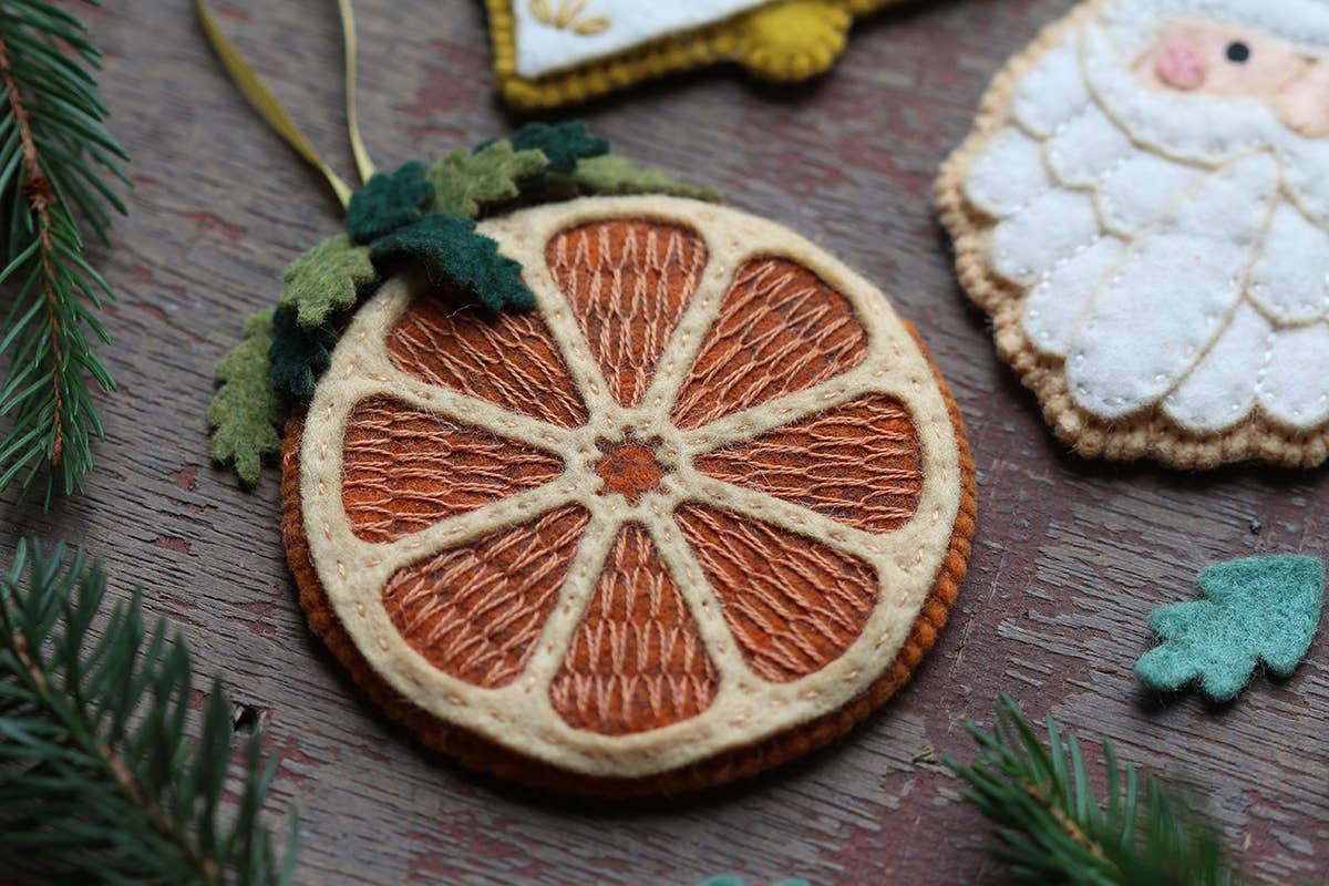 Kiriki Press Dried Orange Felt Christmas Tree Ornament Kit