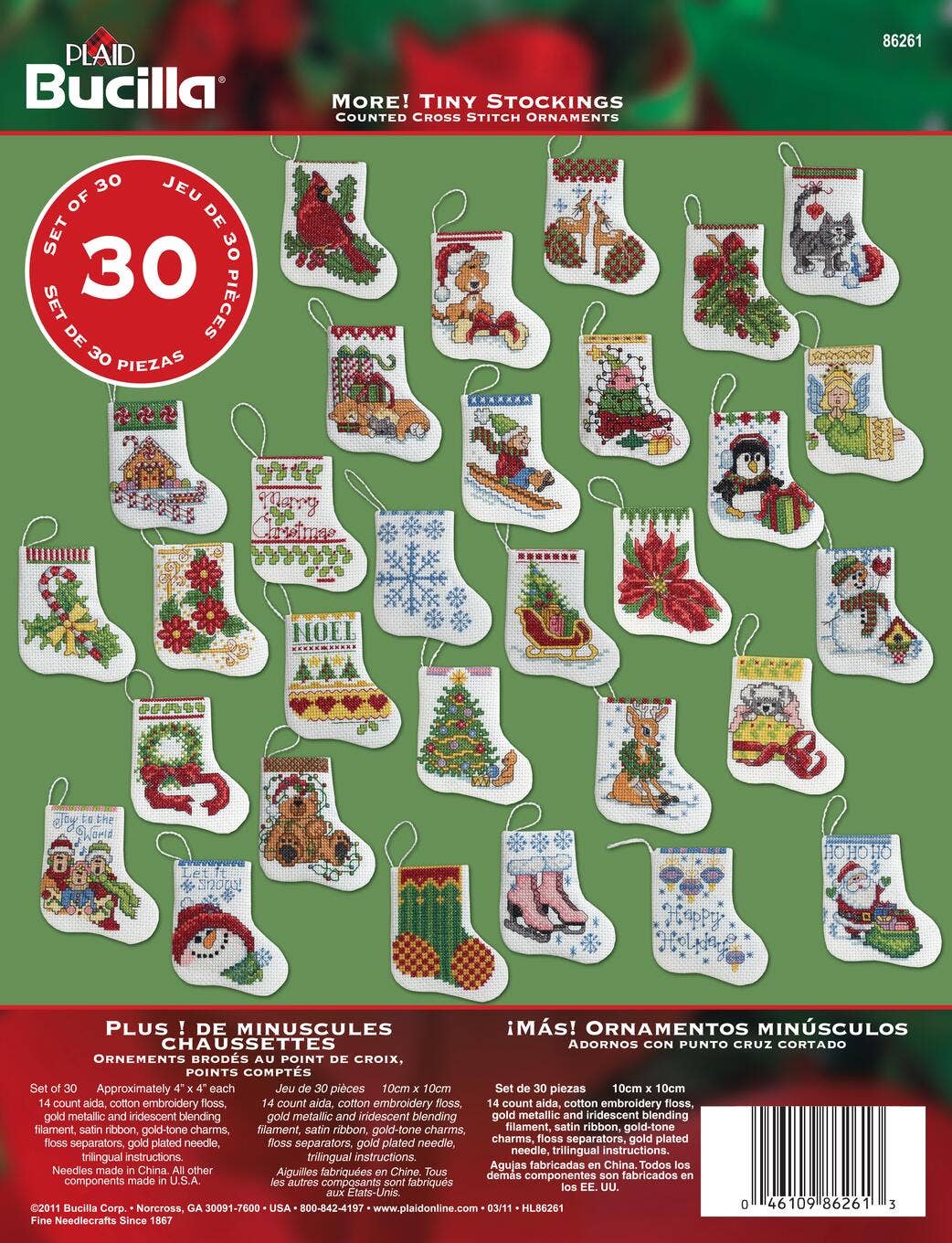 Bucilla ® Seasonal Counted Cross Stitch More Tiny Stockings