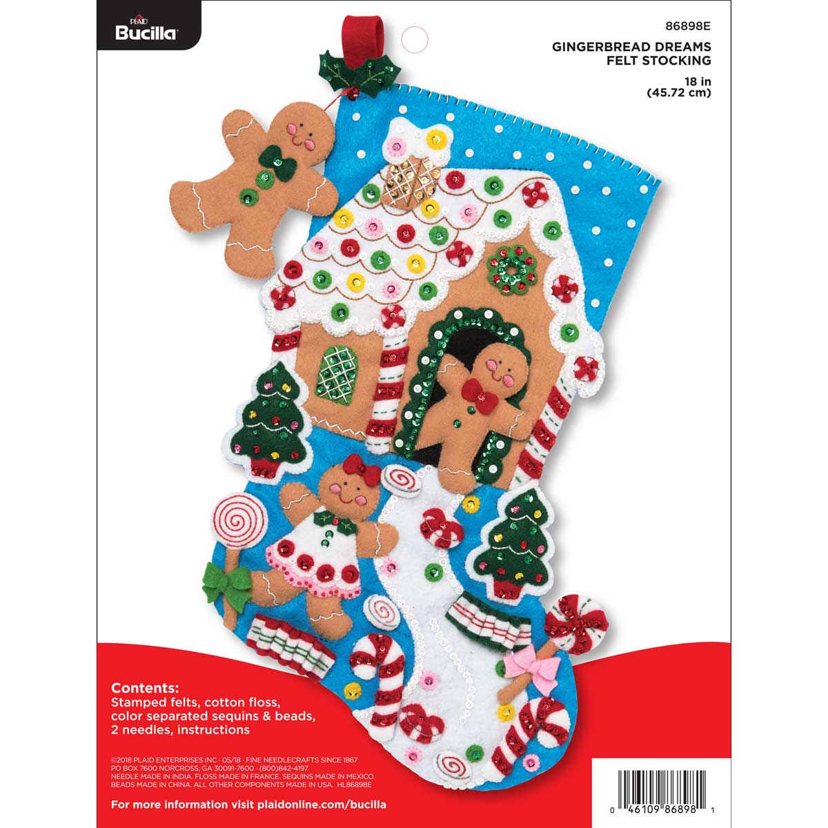 Bucilla ® Seasonal Felt Stocking Kit - Gingerbread Dreams