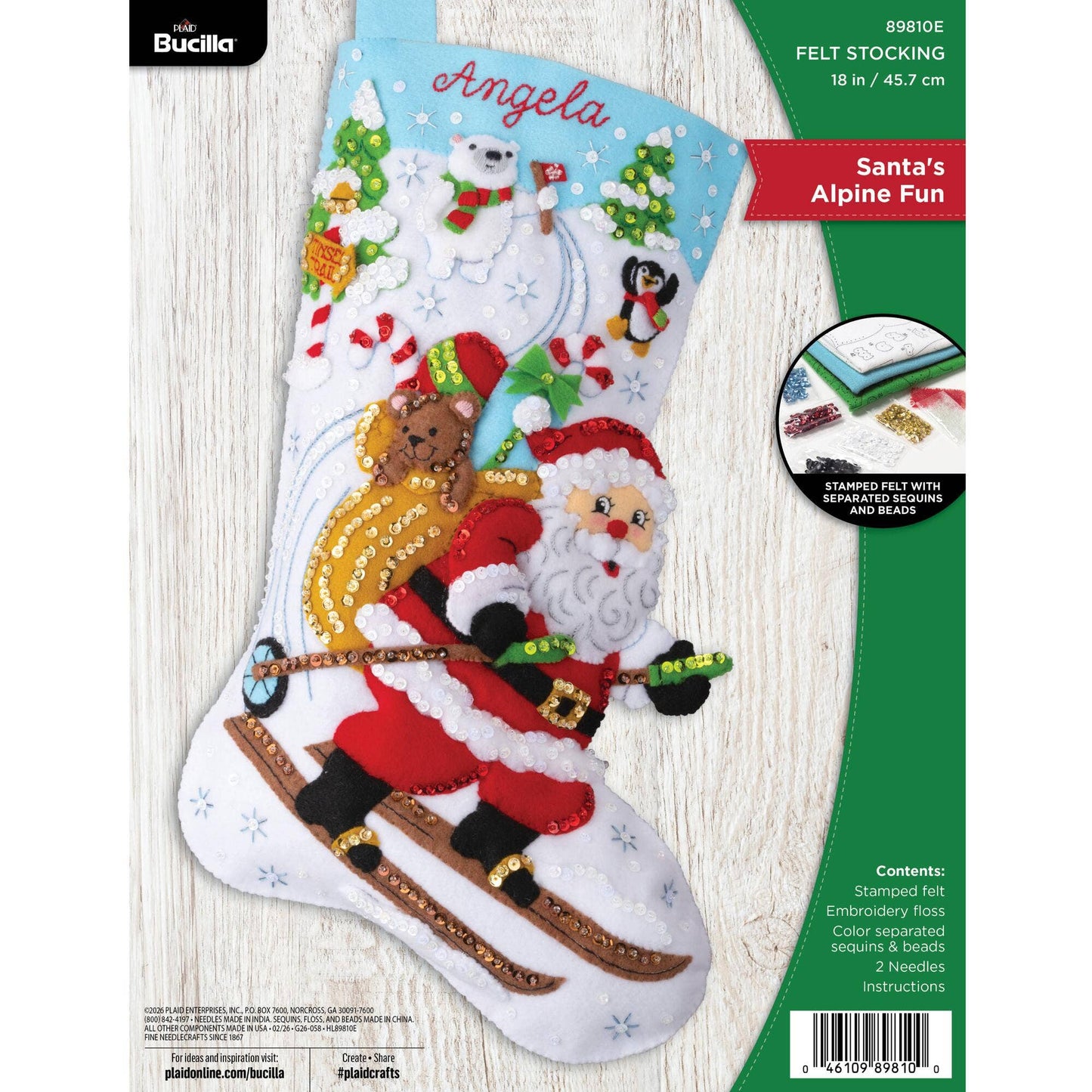 Bucilla ® Seasonal Felt Christmas Stocking Kit - Santa's Alpine Fun