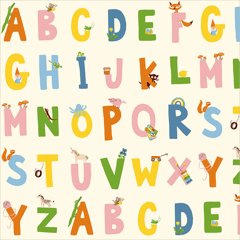 Preorder - Windham - Heather Ross - Heather Ross Favorites - Rainbow Alphabet Letters - 43481D-3 Cream - Ships June 2026