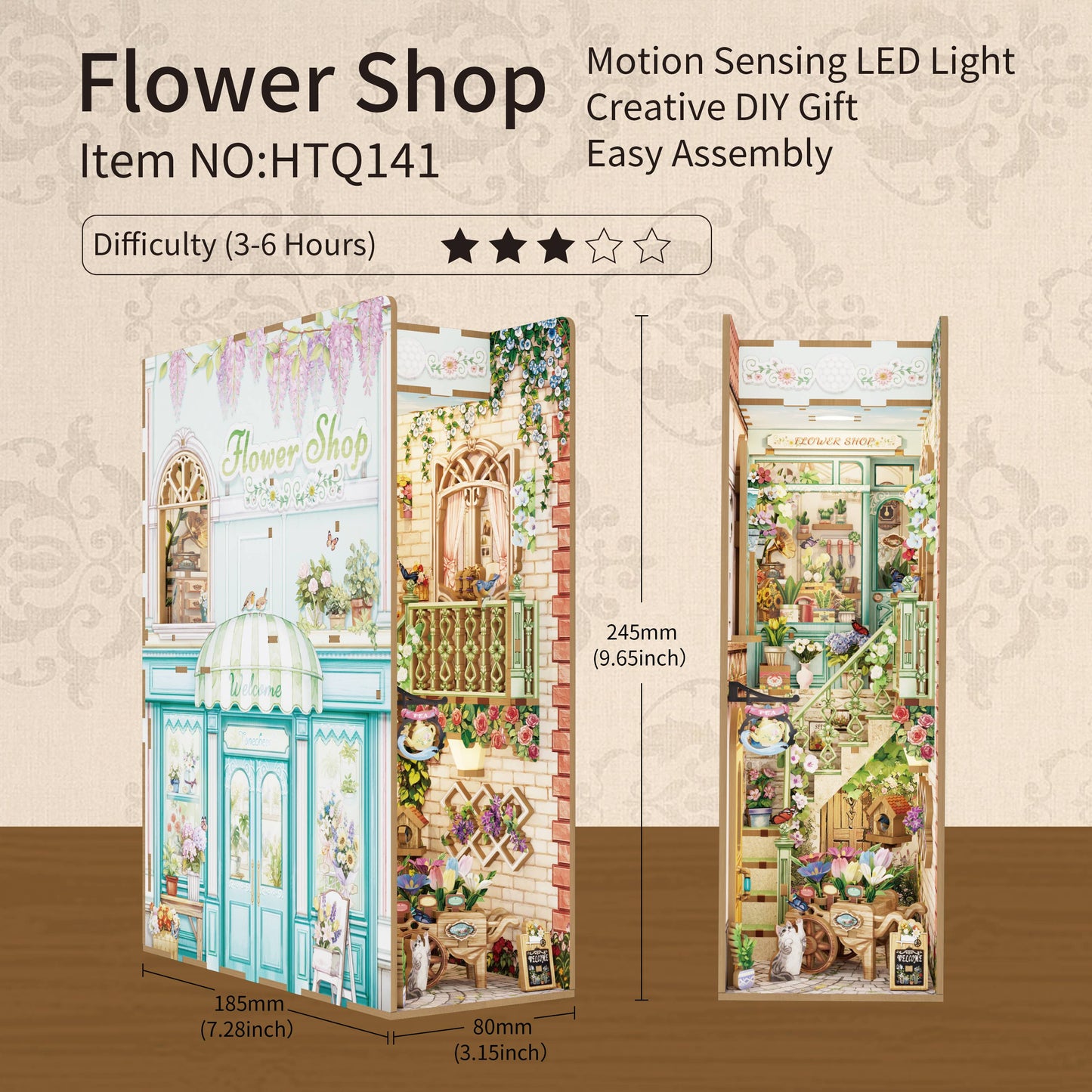 Hands Craft DIY Book Nook Kit: Flower Shop