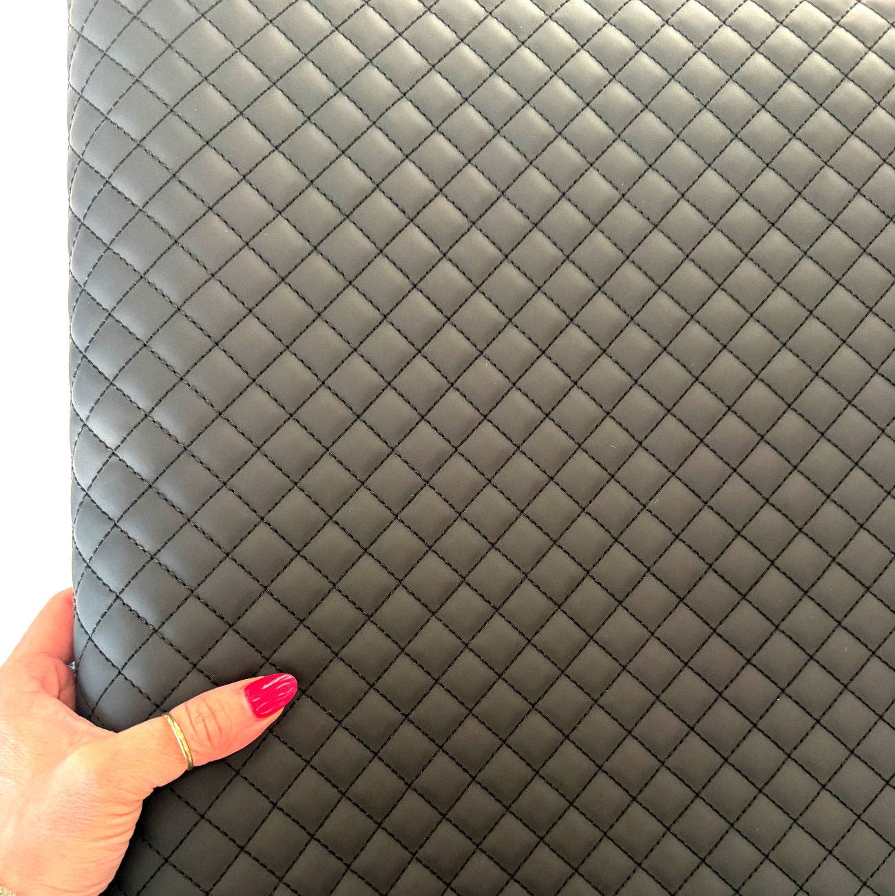 Sew Hungry Hippie Quilted Vinyl Black - Pre-Quilted Fabric for Bags - 18" x 54" Pre-Cut