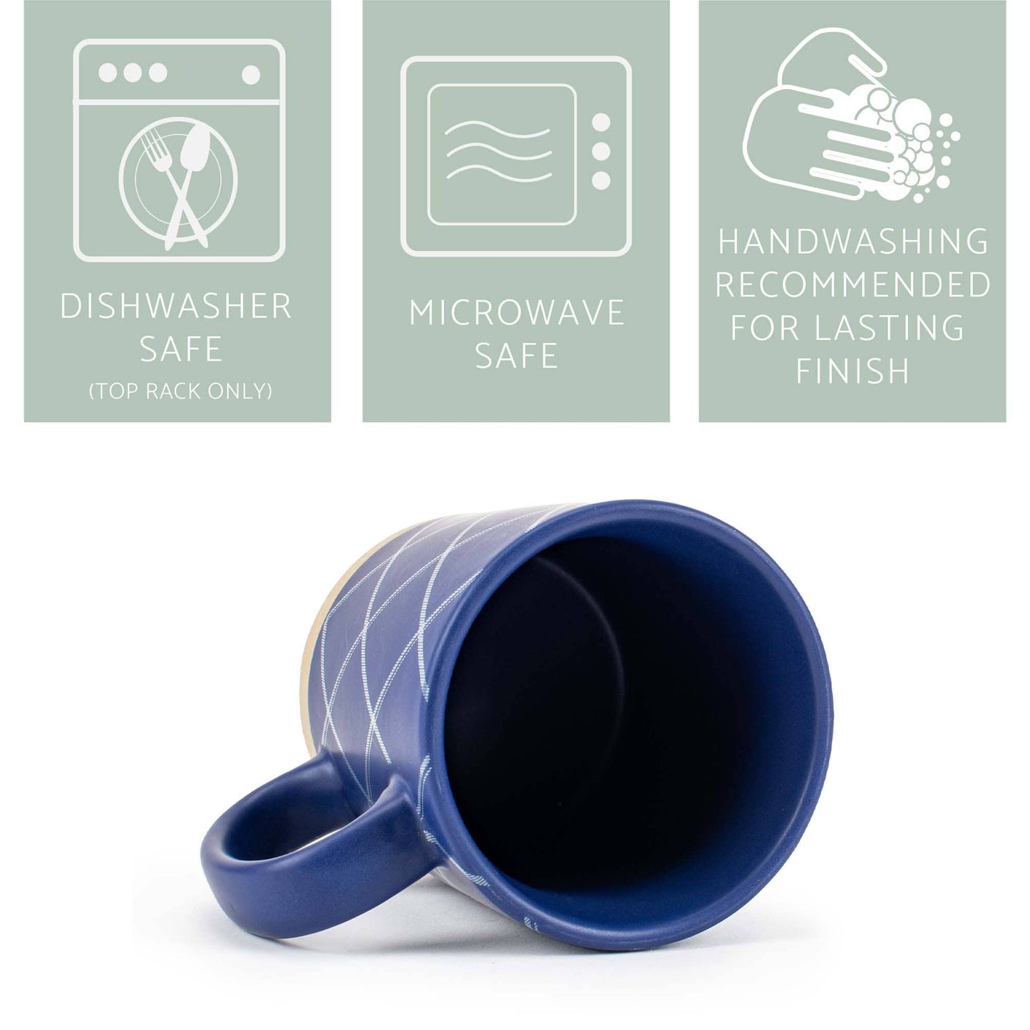 Ceramic Mugs 4-Pack Raw Bottom Navy-Blue PRICE IS PER MUG