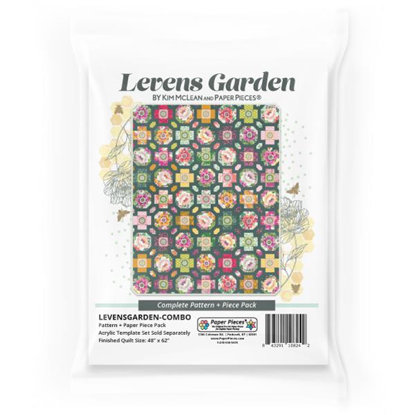 Levens Garden Quilt Pattern + Complete Paper Pieces Pack By Kim McLean