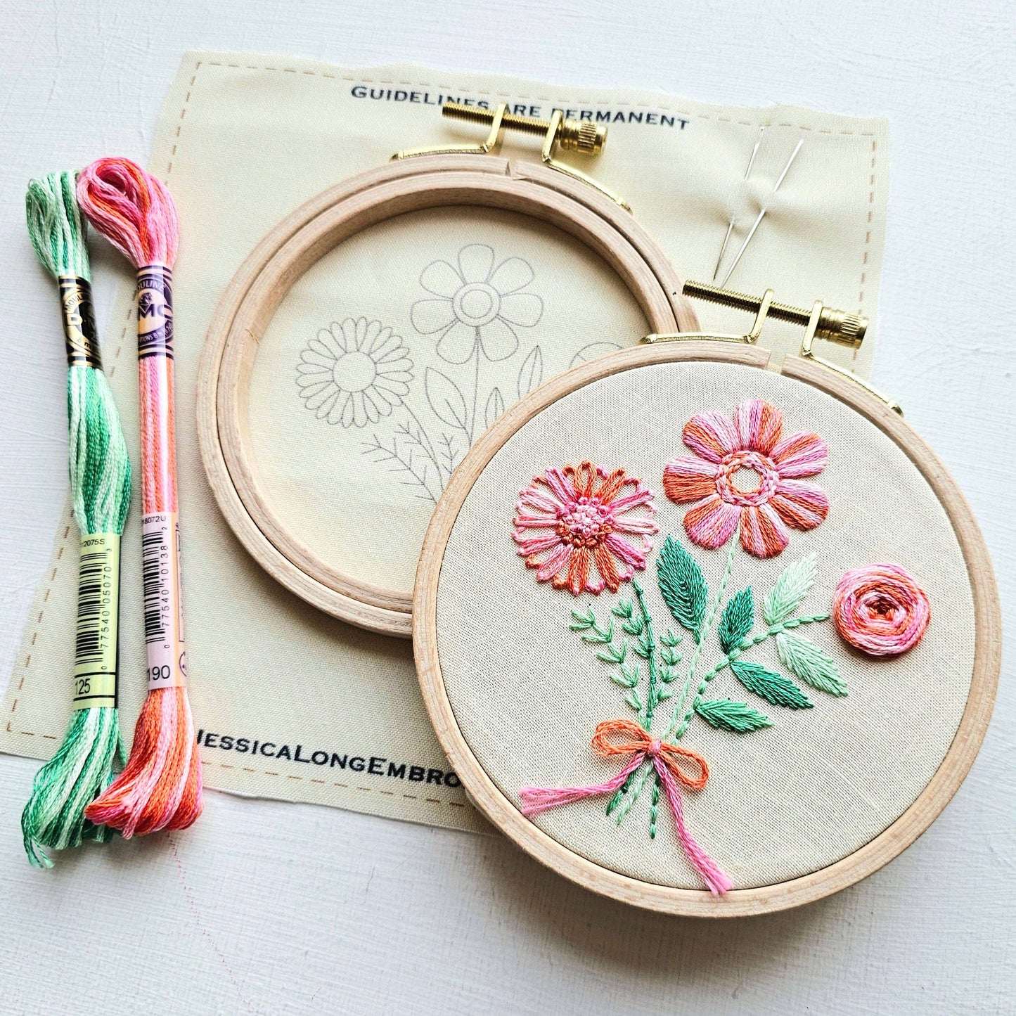 Jessica Long Floral Trio Embroidery Kit & eCourse
