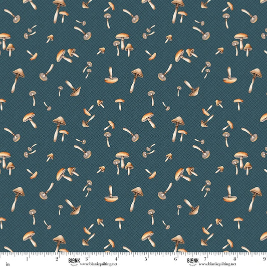 Blank Quilting Co. - Tango Twist Designs - Wild and Free - Woodland Mushrooms - 4928-77 Navy