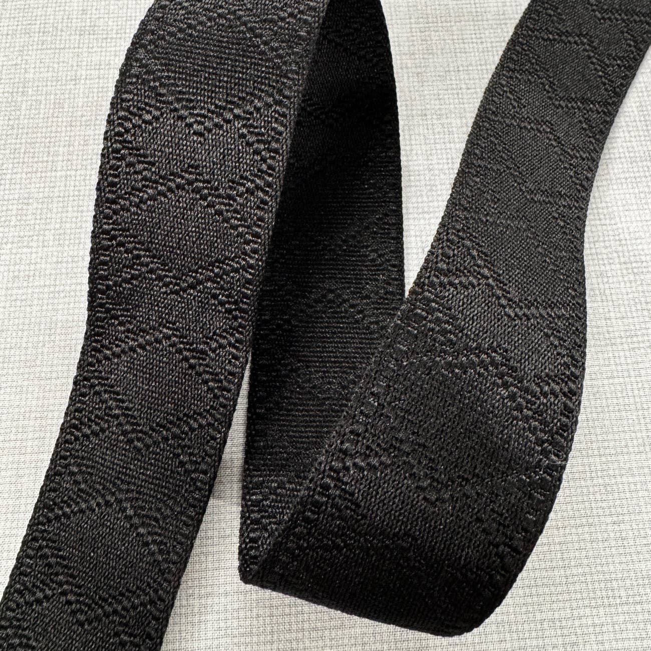 Sew Hungry Hippie Premium Black Jacquard Webbing Strap 1.5" Width - By the Yard