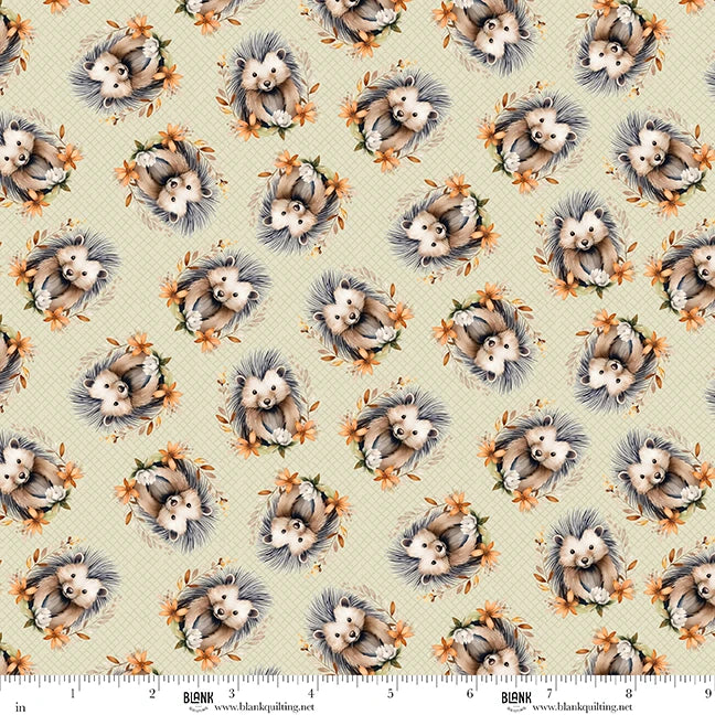Blank Quilting Co. - Tango Twist Designs - Wild and Free - Woodland Porcupines and Flowers - 4930-66 Green
