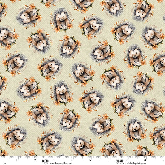 Blank Quilting Co. - Tango Twist Designs - Wild and Free - Woodland Porcupines and Flowers - 4930-66 Green