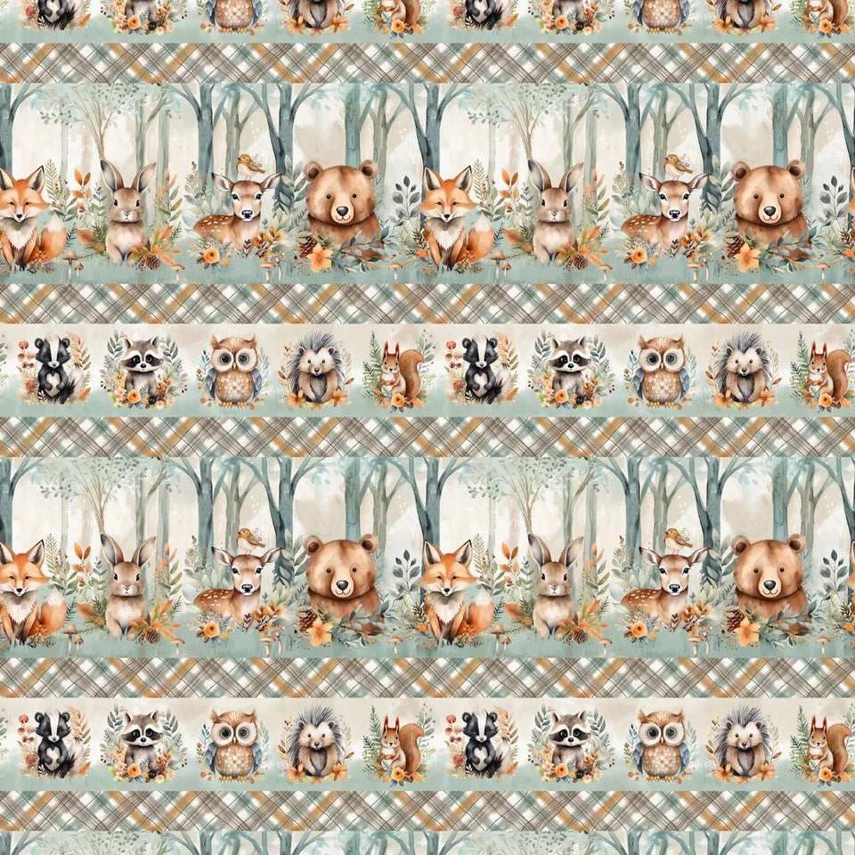 Blank Quilting Co. - Tango Twist Designs - Wild and Free - Woodland Animals Forest Stripe - 4934-39 Multi