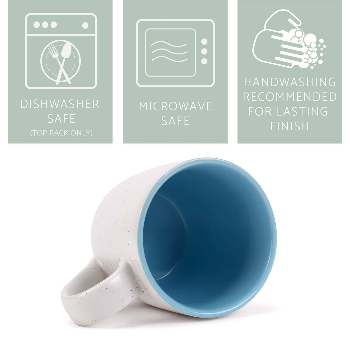 Speckled Mugs 4-Pack White and Light-Blue PRICE IS PER MUG