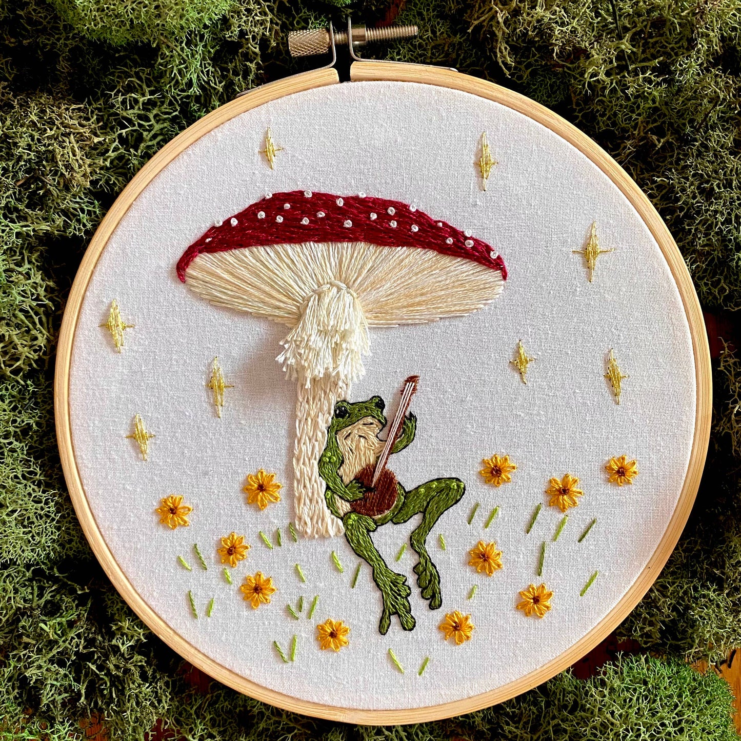 Stitches By Tiff Toadstool Serenade Frog & Mushroom Embroidery Kit