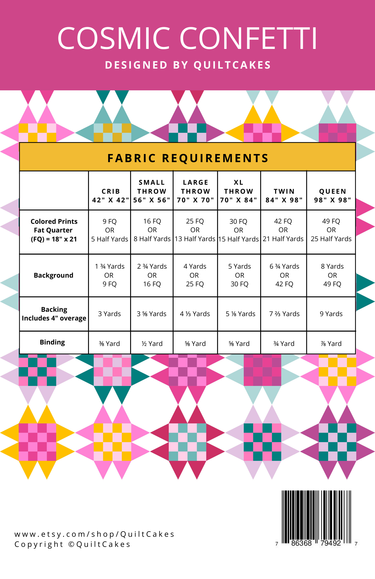 Cosmic Confetti Quilt Pattern By QuiltCakes