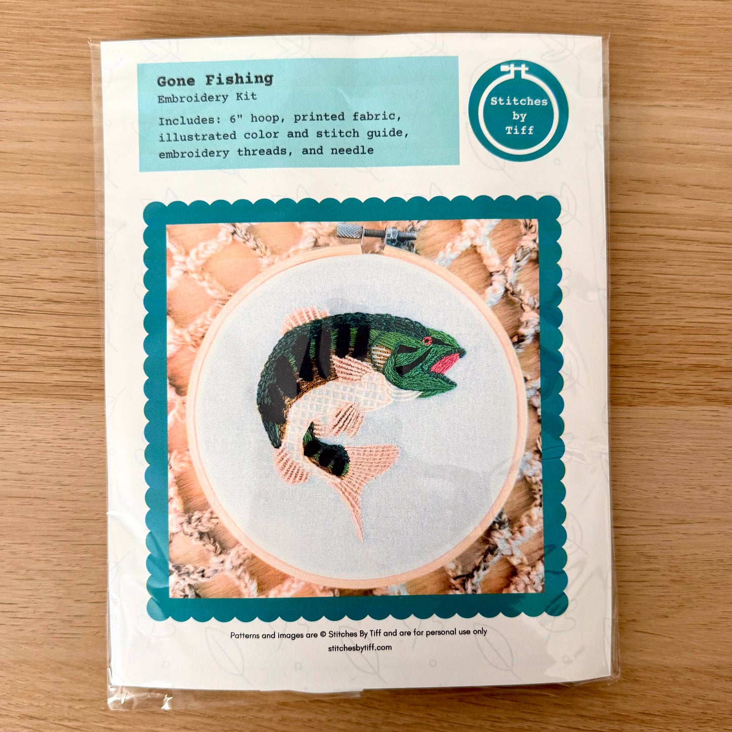 Stitches By Tiff Gone Fishing Embroidery Kit