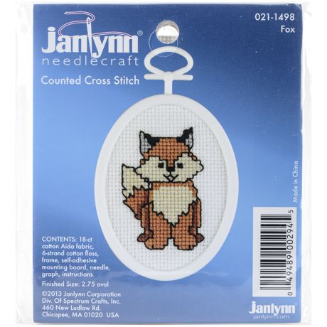 Janlynn Mini Counted Cross Stitch Kit - Fox