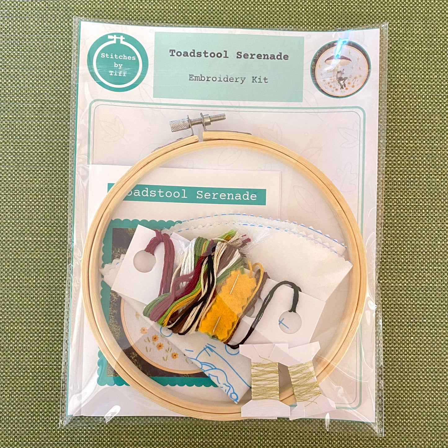 Stitches By Tiff Toadstool Serenade Frog & Mushroom Embroidery Kit