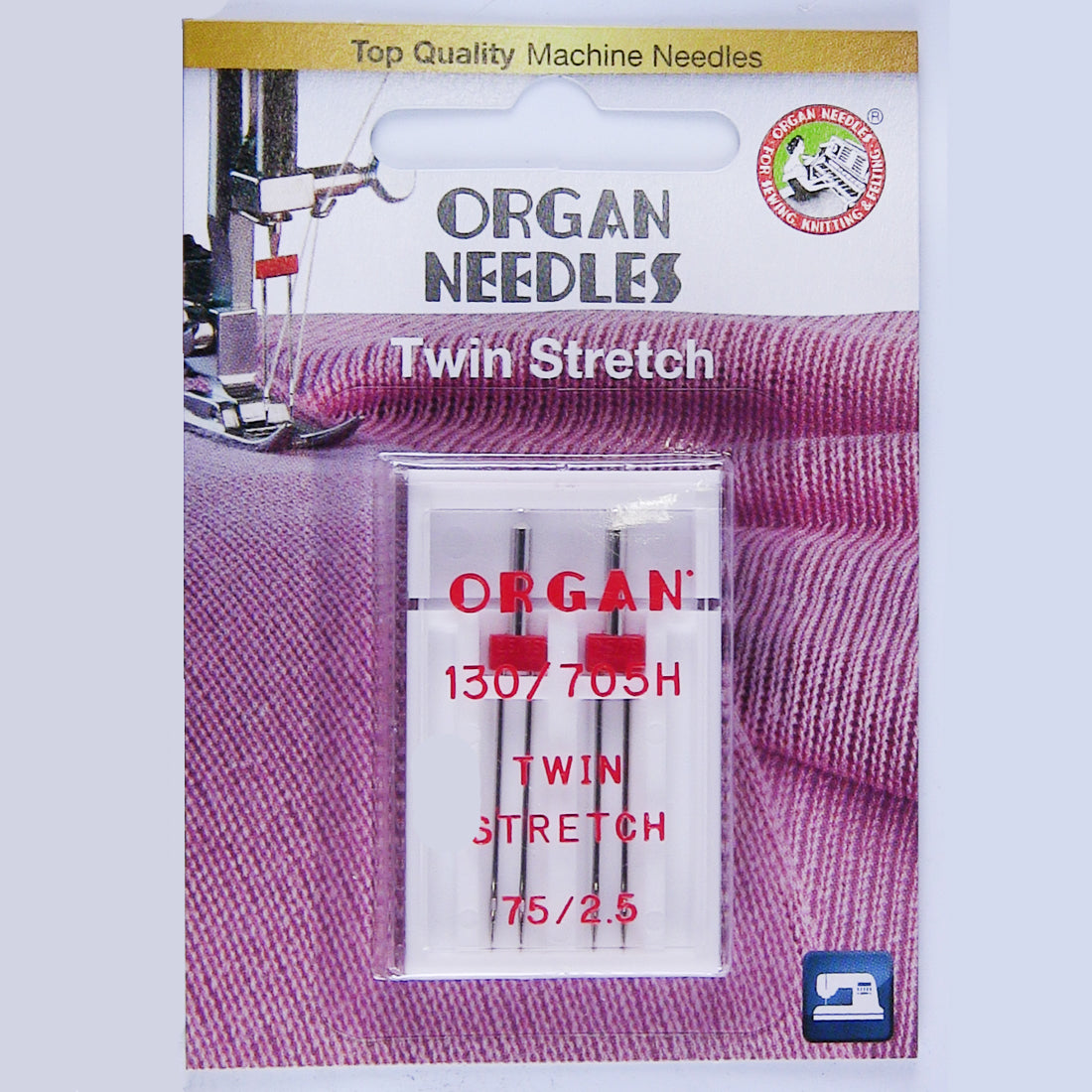 Ships to US ONLY - Janome - Organ Needles - Twin Stretch 130/705H 75/2.5