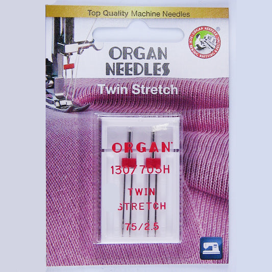 Ships to US ONLY - Janome - Organ Needles - Twin Stretch 130/705H 75/2.5