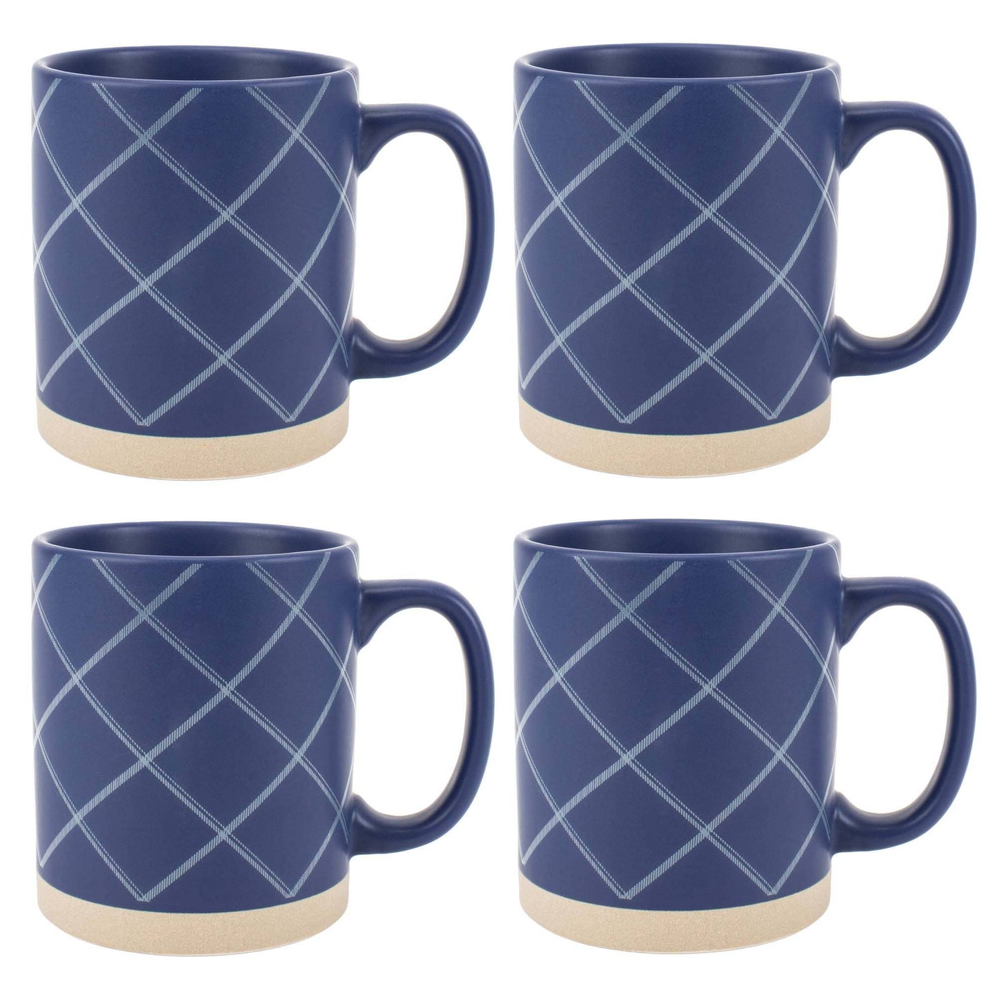 Ceramic Mugs 4-Pack Raw Bottom Navy-Blue PRICE IS PER MUG