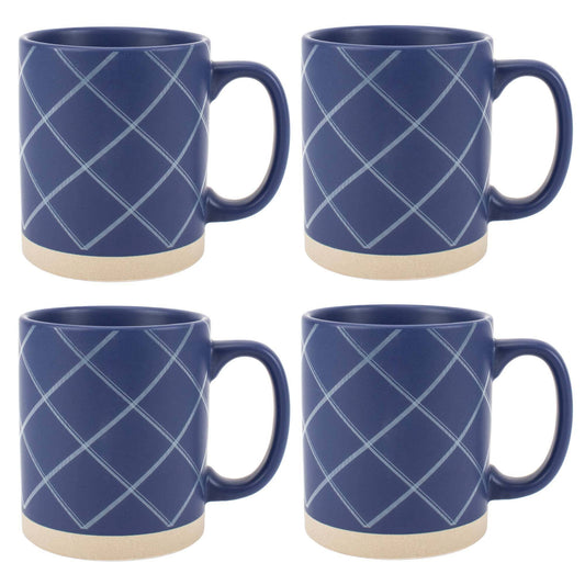 Ceramic Mugs 4-Pack Raw Bottom Navy-Blue PRICE IS PER MUG