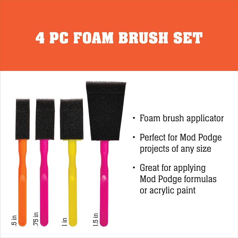 Plaid Mod Podge 4-Piece Foam Brush Set
