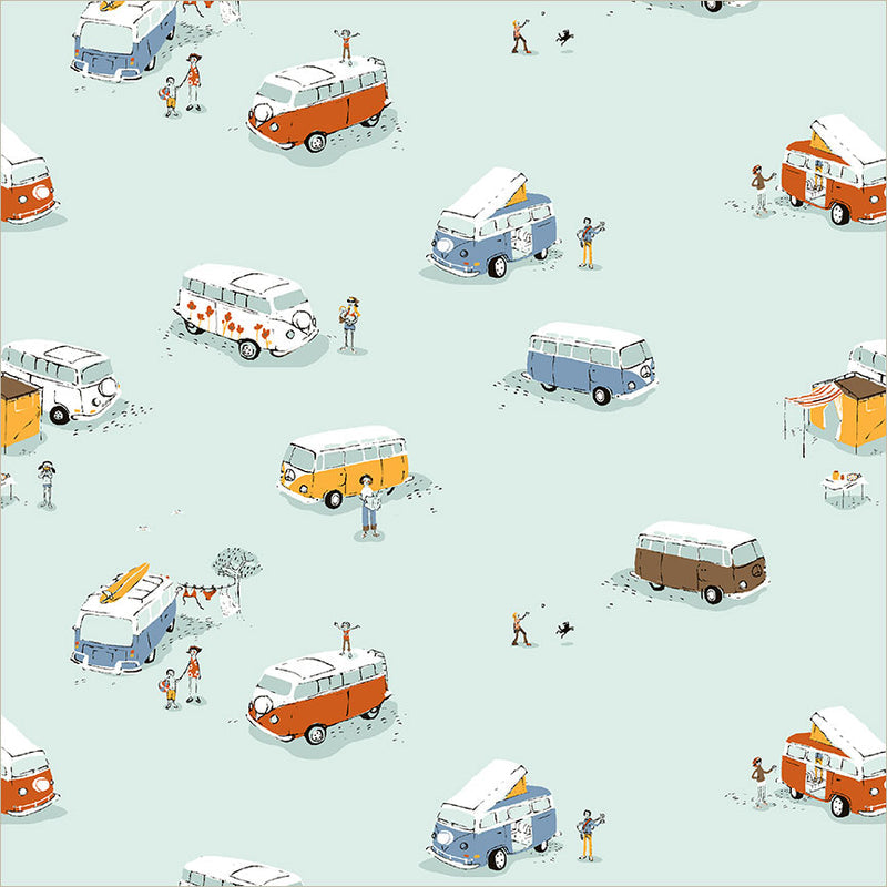 Preorder - Windham - Heather Ross - Heather Ross Favorites - Bus Van Vehicle - 55211D-3 Aqua - Ships June 2026