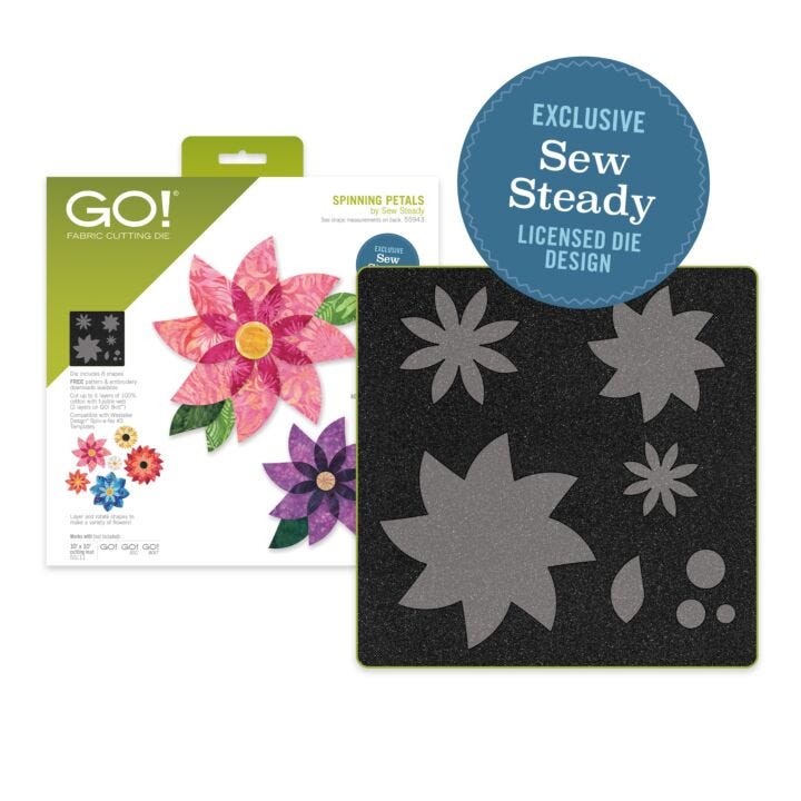 Accuquilt GO! Spinning Petals Die by Sew Steady - 55943