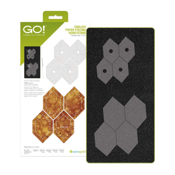 Accuquilt Go! GO! English Paper Piecing Honeycomb-1" Finished Sides Die - 55960