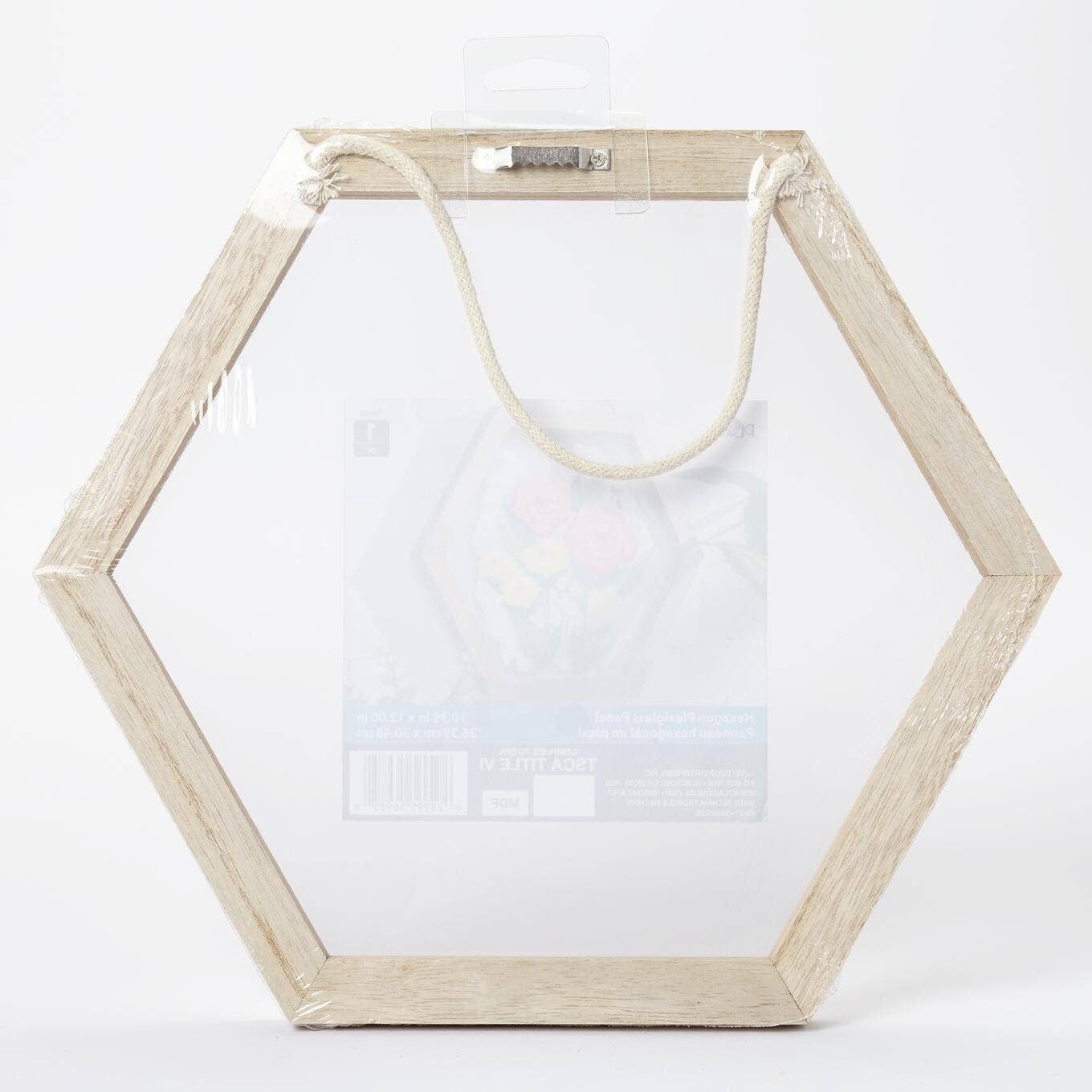 Hexagon Wood Surface Frame with Plexiglass