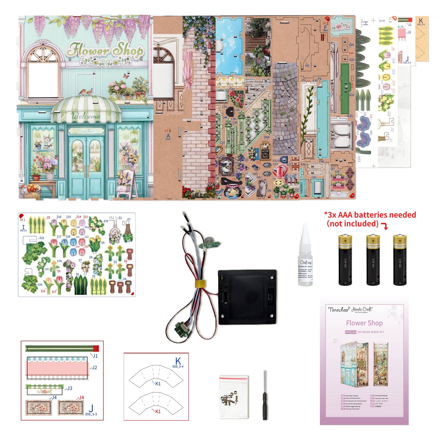 Hands Craft DIY Book Nook Kit: Flower Shop