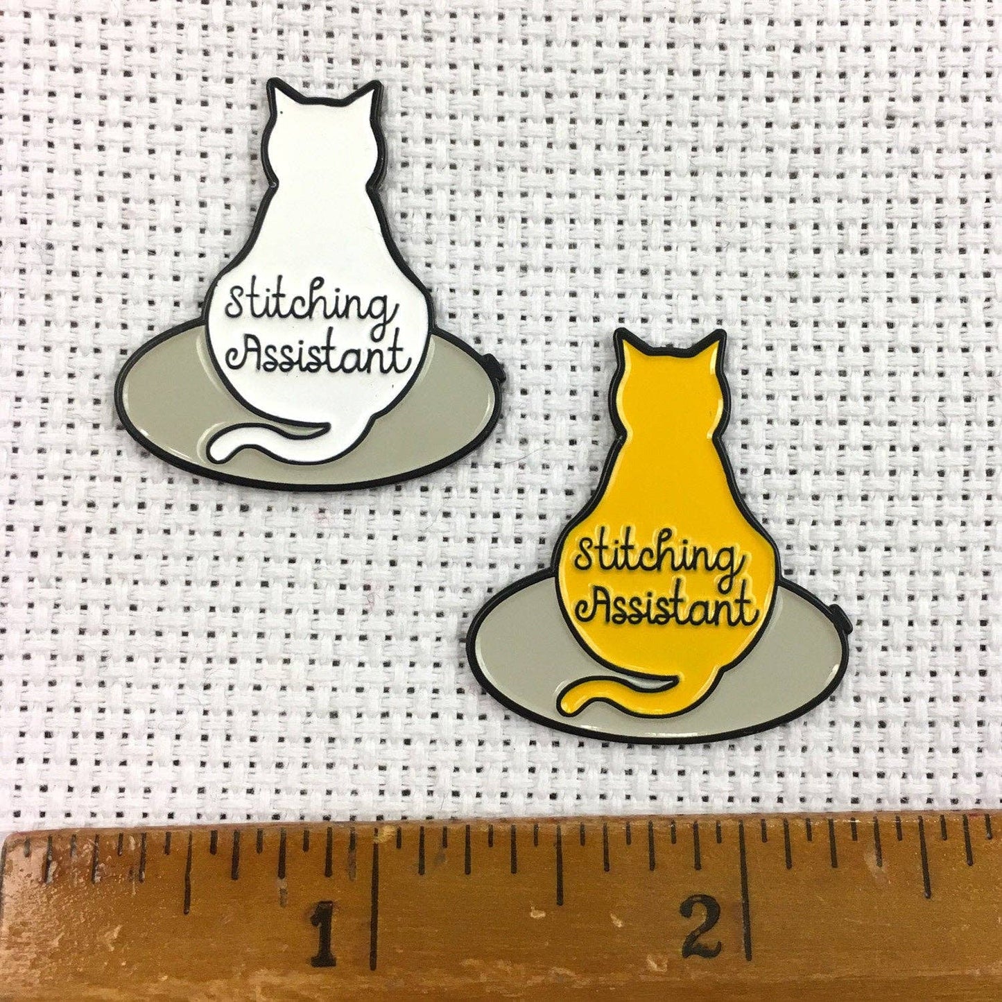Stitching Assistant Kitty Needle Minders - Black OR Orange Cat - 1 Needle Minder - Choose Color!