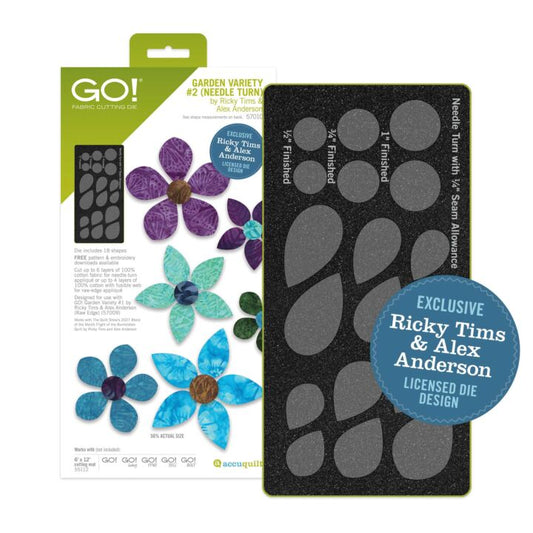 Accuquilt GO! Garden Variety #2 (Needle Turn) By Ricky Tims and Alex Anderson - 57010