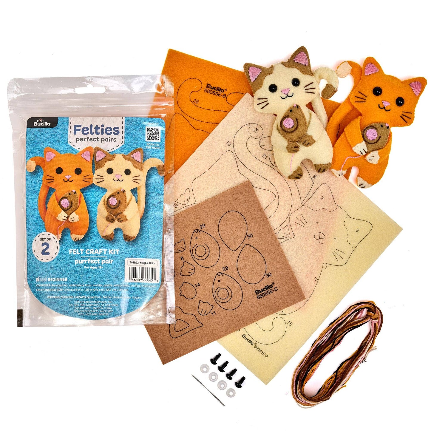 Bucilla ® Felties Kit - Purrfect Pair Kittens